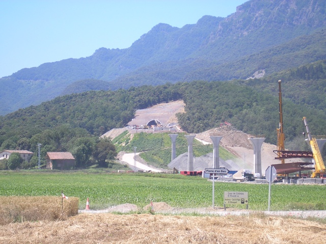 Obres de la C-37 entre la sortida del túnel de Joanetes i el veïnat de CanTrona
