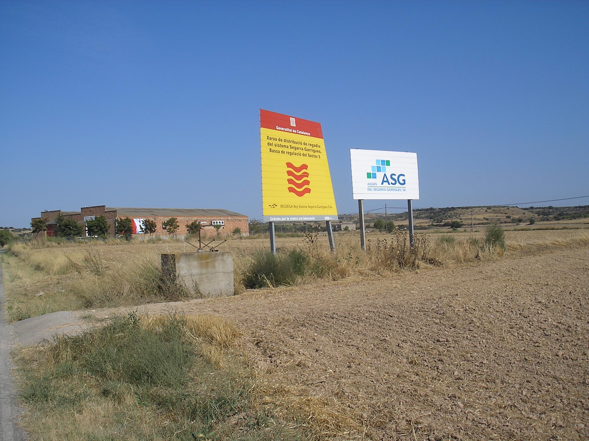 Bassa de regulació als plans de Sió, entre Agramunt i Tàrrega Foto: Moisès Jordi