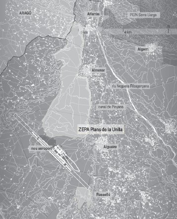 Zona especial i protecció d'aus dels plans de la Unilla (Almenar) Mapa: Montse Ferres