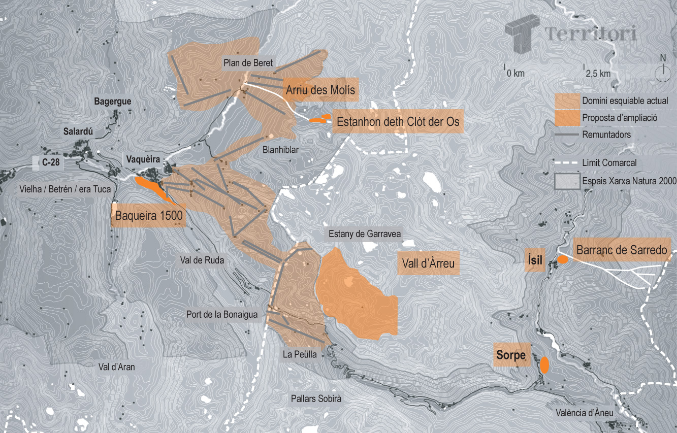 Estació d'esquí i plans urbanístics de Baqueira Beret Mapa: Montse Ferrés