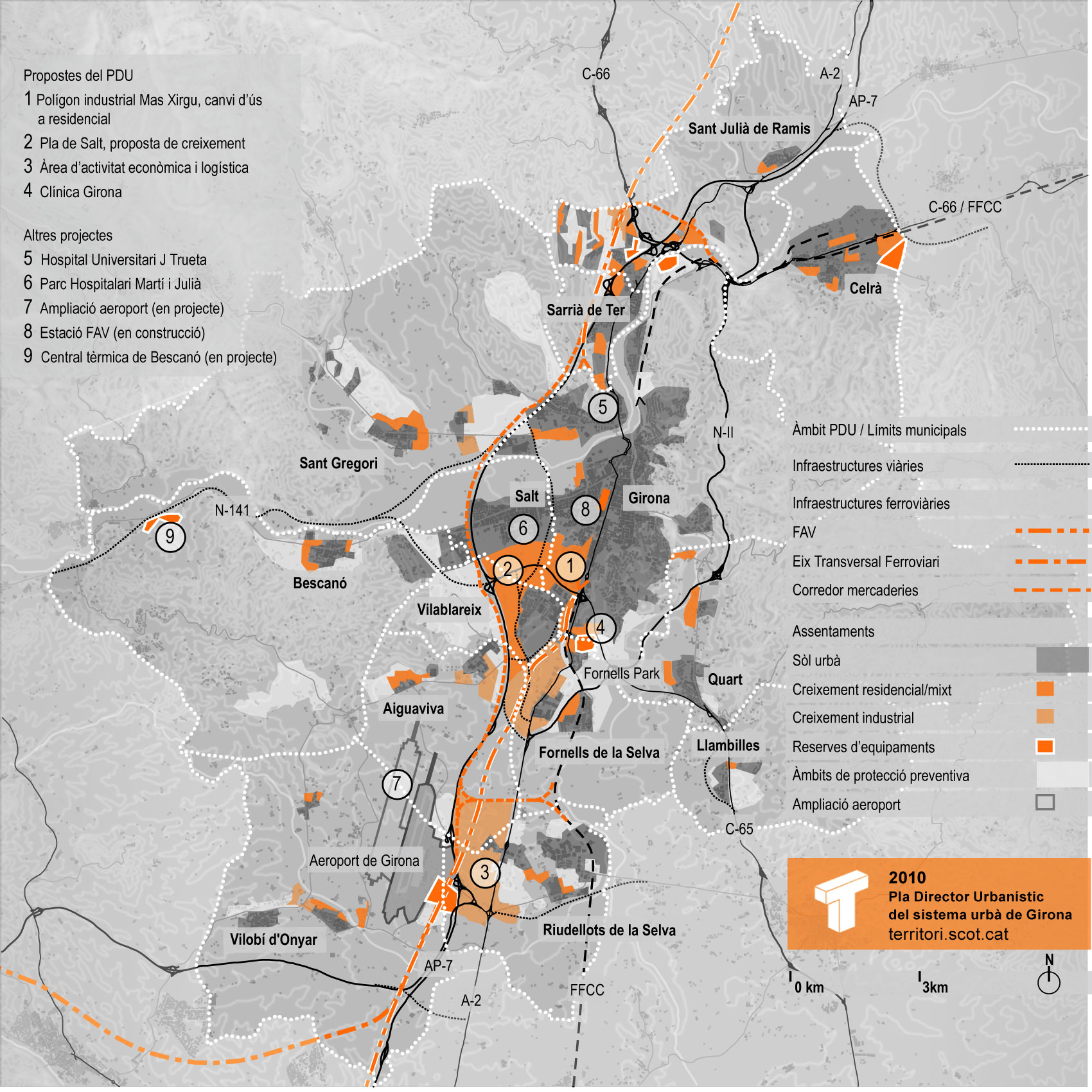 Pla director urbanístic del sistema urbà de Girona Mapa: Montse Ferrés
