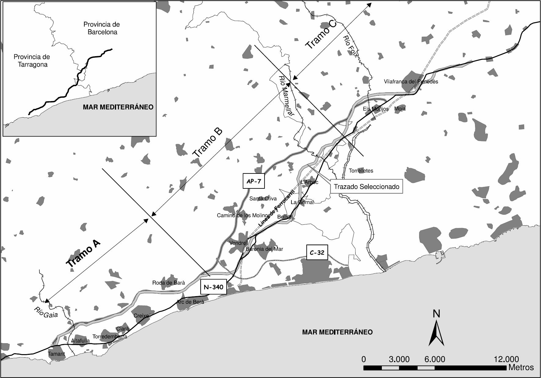 Estudi informatiu aprovat del tram Altafulla-Vilafranca del Penedès Font:Ministeri de Foment