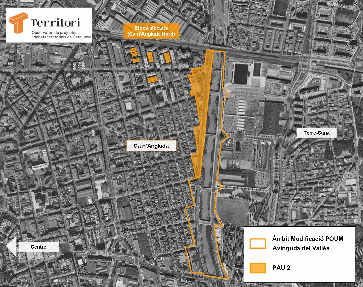 Esquema del projecte urbanístic de Ca n'Anglada Nord i l'Avinguda delVallès Elaboració: Moisès Jordi