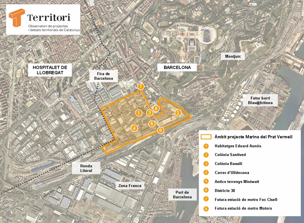 Esquema de la localització de la Marina del Prat Vermell Elaboració: MoisèsJordi