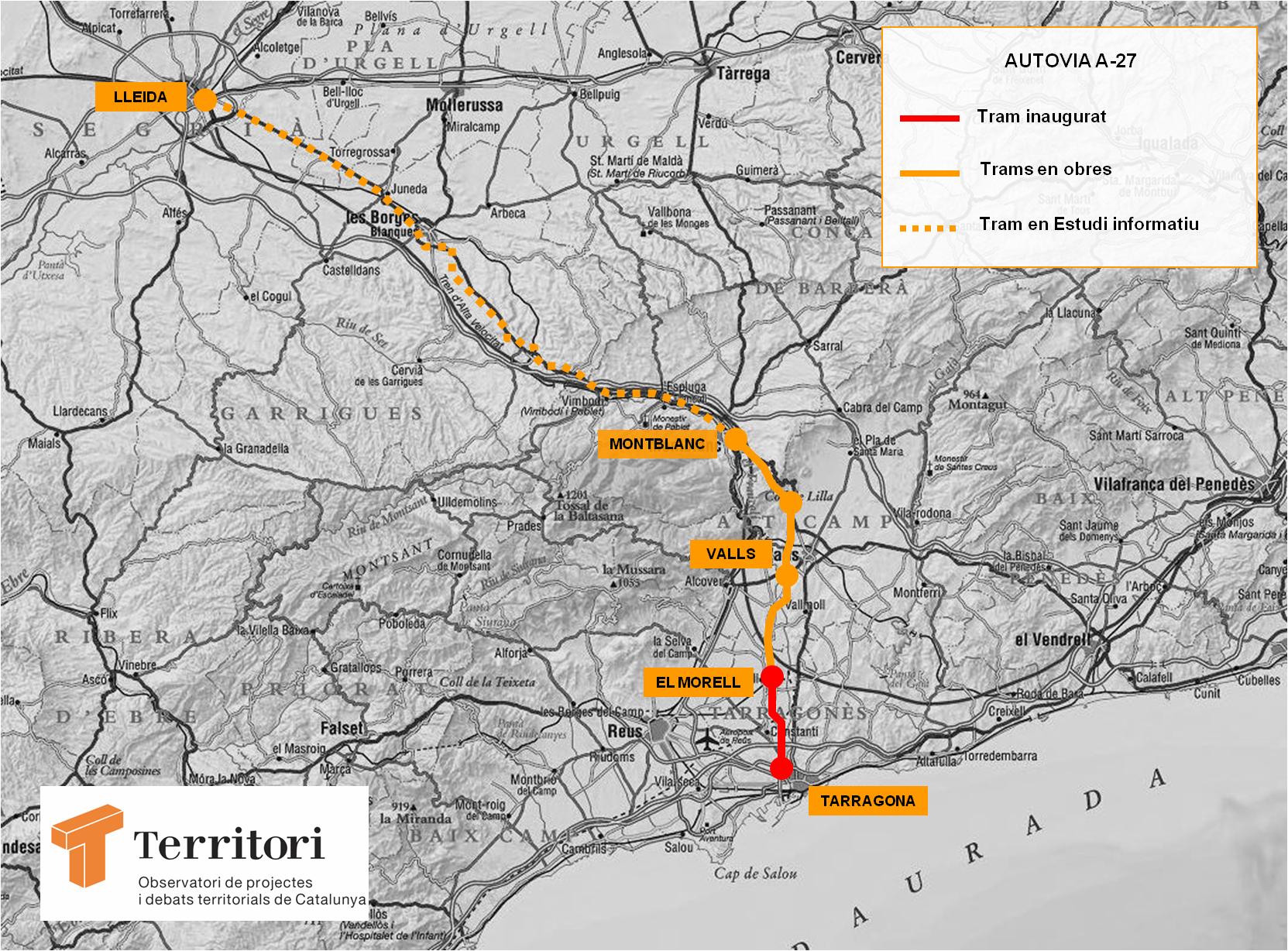 Esquema de l'autovia A-27 (2013) Elaboraci?: Mois?s Jordi