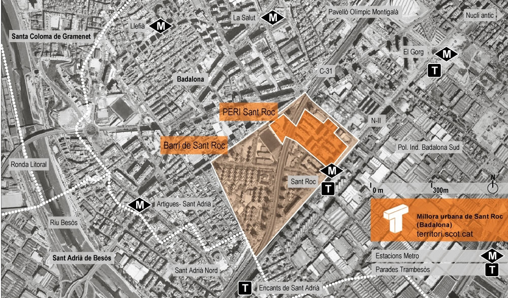 Millora urbana de Sant Roc (Badalona) 2015-1 Mapa: Montse Ferr�s