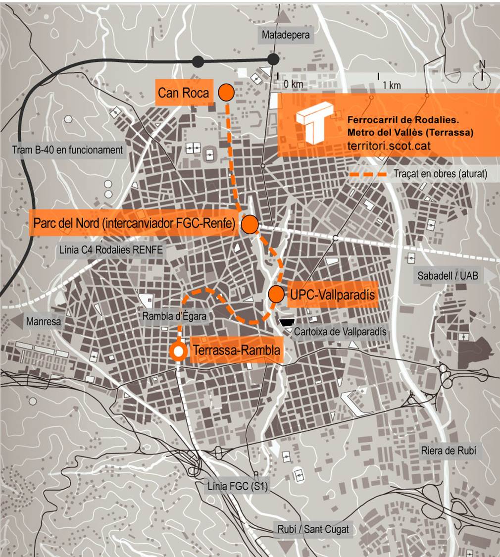 Metro del Vall?s. Terrassa (2015) Mapa: Montse Ferr�s